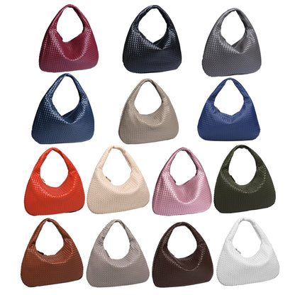 Dropshipping Woven Bag Vegan Leather Hobo Handbags for Women Top-Handle