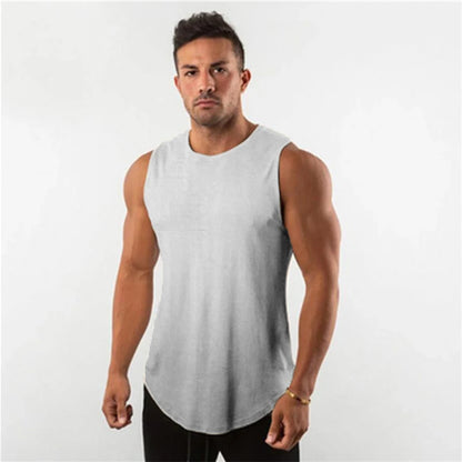 New Summer Plain Mens Running Vest Men Gym Clothing Bodybuilding Fitness Tank