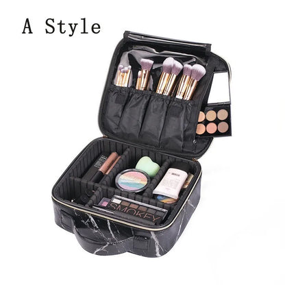 New Female Fashion Professional Makeup Suitcase for Cosmetics Case Marble