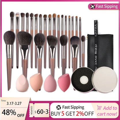 OVW Natural Makeup Brushes Set Eyeshadow Make Up Brush Kit for Makeup