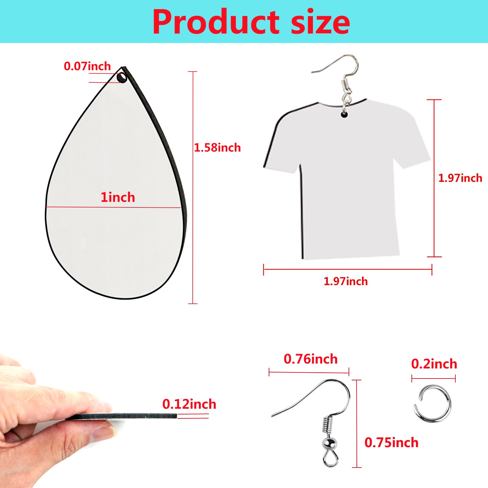 Sublimation Earring Blanks Wood Earrings Shirts Double-Sided Protective Coating