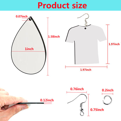 Sublimation Earring Blanks Wood Earrings Shirts Double-Sided Protective Coating