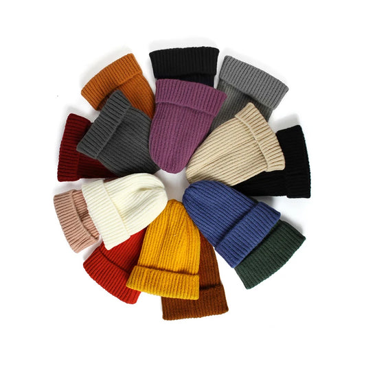 2020 New Womens Beanie Hat Warm Autumn Women Wool Knit Beanie Hat Cuff Beanie