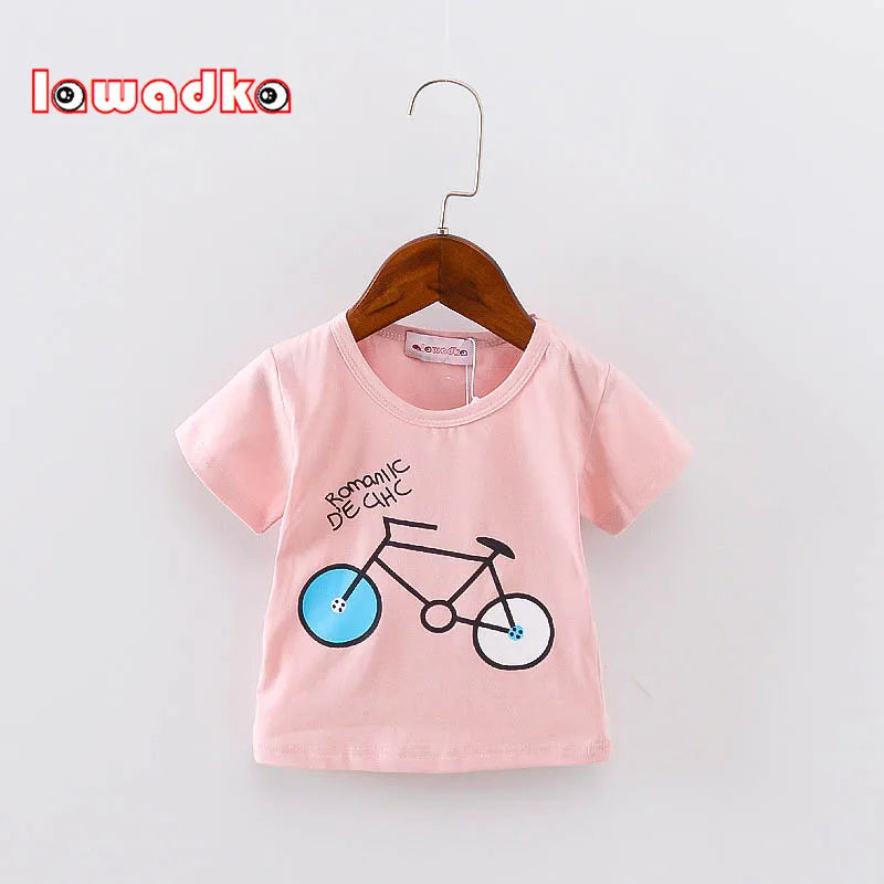 Sport Baby Girls Boys T-Shirt Short Sleeve Bicycle Pattern T-Shirts for Boys