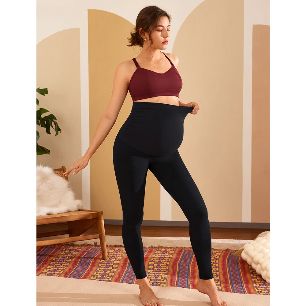 Soft Maternity Leggings Over the Belly Work Pants Women Leggings for Pregnancy