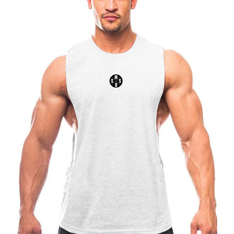 Muscleguys Mens Workout Tank Tops Fitness Bodybuilding Clothing Low Cut Armholes