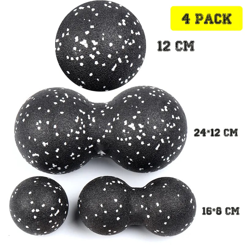 Peanut Fitness Massage Ball Set Yoga Roller Double Lacrosse Mobility Ball