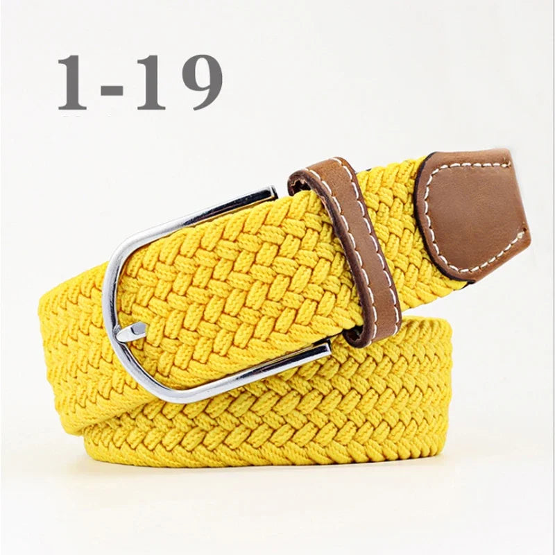 ZLD 60 Colors Female Casual Knitted Pin Buckle Men Belt