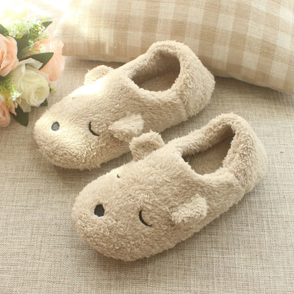 LCIZRONG Women Bear Faux Fur Slippers Cartoon Cotton Home Slippers Indoor Floor