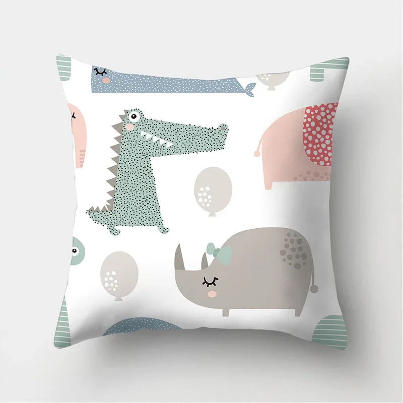 Dinosaur Alpaca Owl Panda Decorative Cushions Pillowcase Polyester Cushion Cover