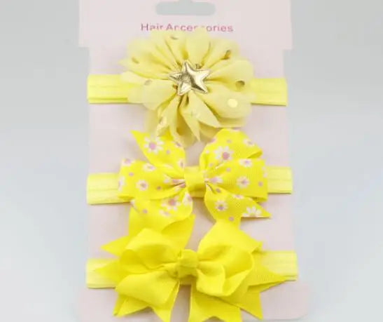 On Sale 3pcs New Baby Girl Boy Elastic Flower Headband Children