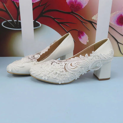 2024 New Customize  Wedding Shoes Bridesmaid Dress Shoes Thick Heeled