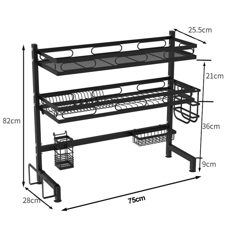 85cm Stainless Steel Storage Holder With Black Coating Kitchen Organizer Storage