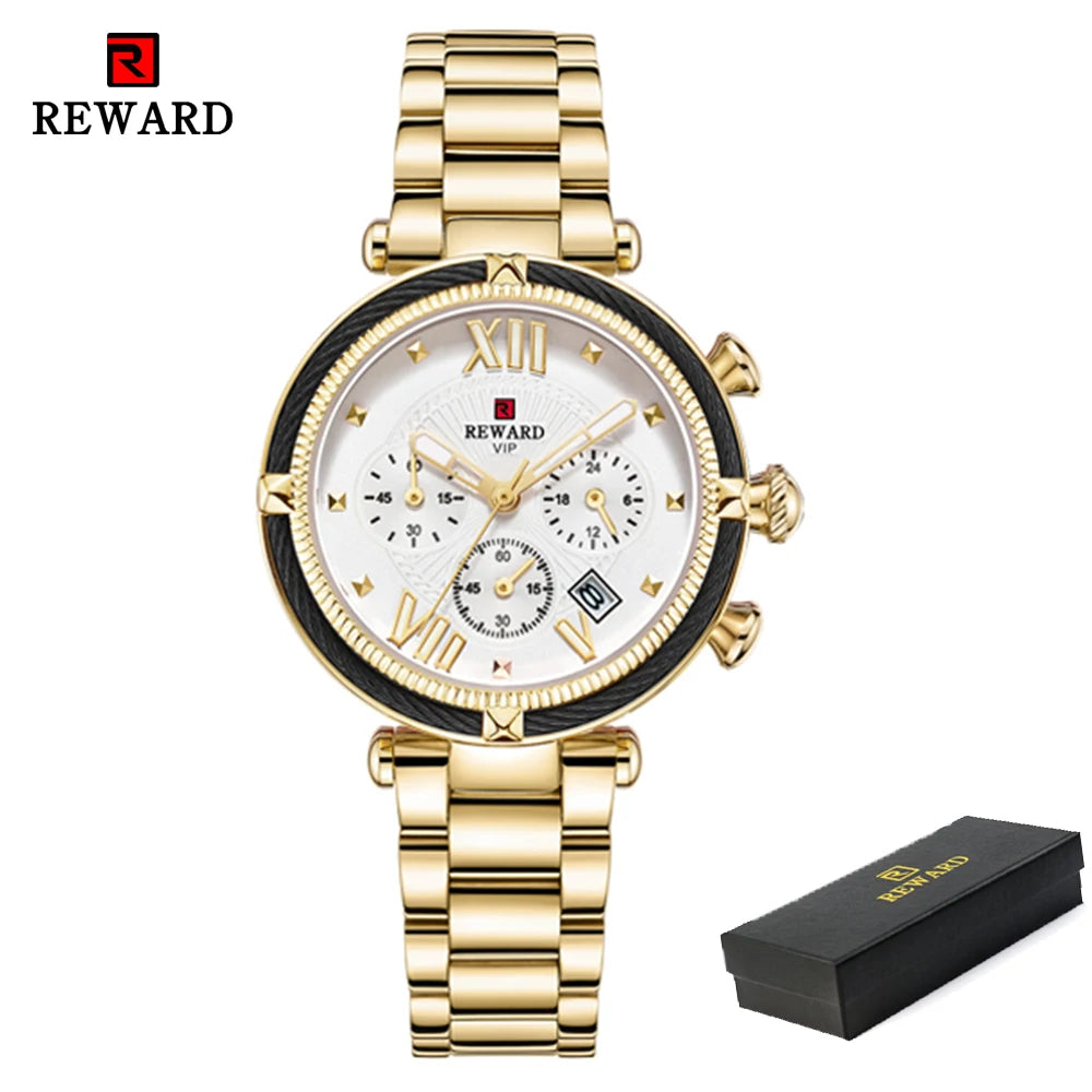 REWARD Luxury Fashion Women Watches Waterproof Casual Quartz Ladys