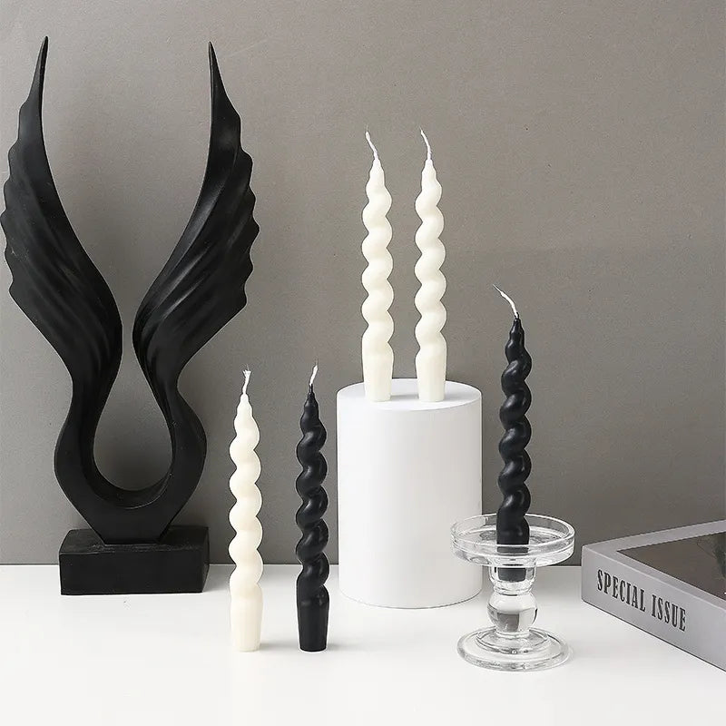 18CM Long Decorated Candles Modern Home Decor Accessories Black Candle