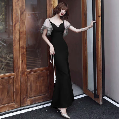 Womens Dresses New Arrival 2019 Long Formal Dress Women Elegant v Neck Dinner