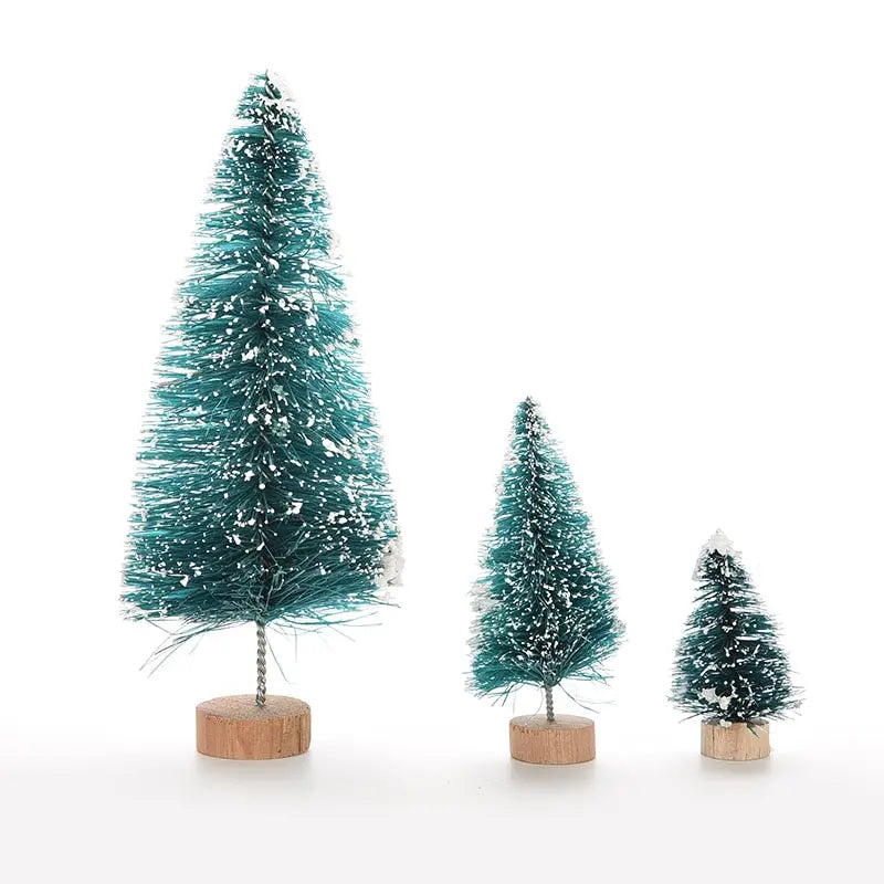 1/5/6 Pcs Miniature Christmas Tree Small Artificial Sisal Snow Landscape