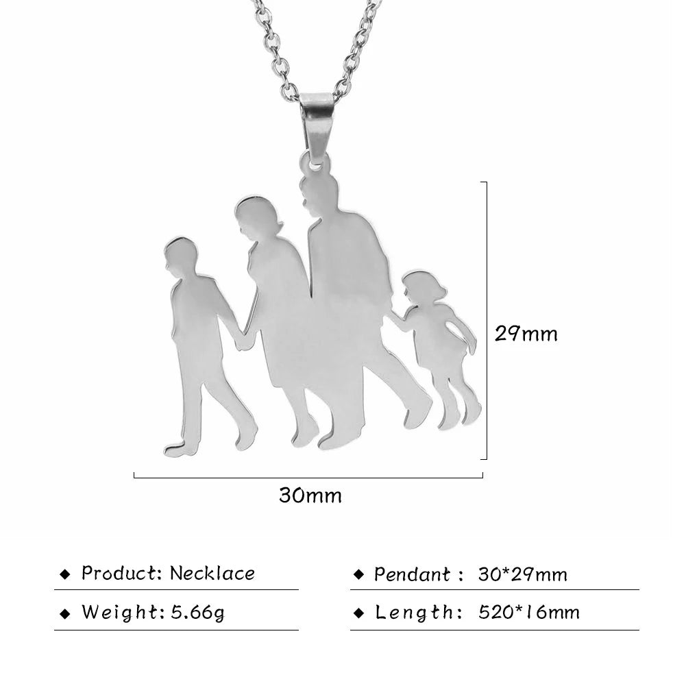 Fishhook Father Necklace Mother Day Baby Child Family Chain Mom Dad Kid Gift