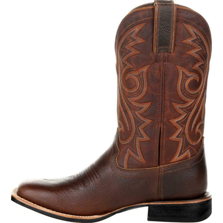 Wholesale Good Sell Men PU Cowboy Boots Shoes Factory Custom Cheap Western