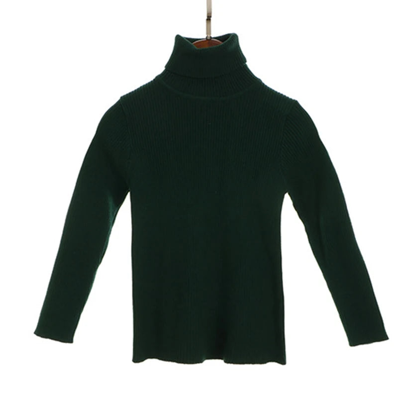 2024 New Sweater Kids Sweaters Autumn Girls Turtleneck Sweaters