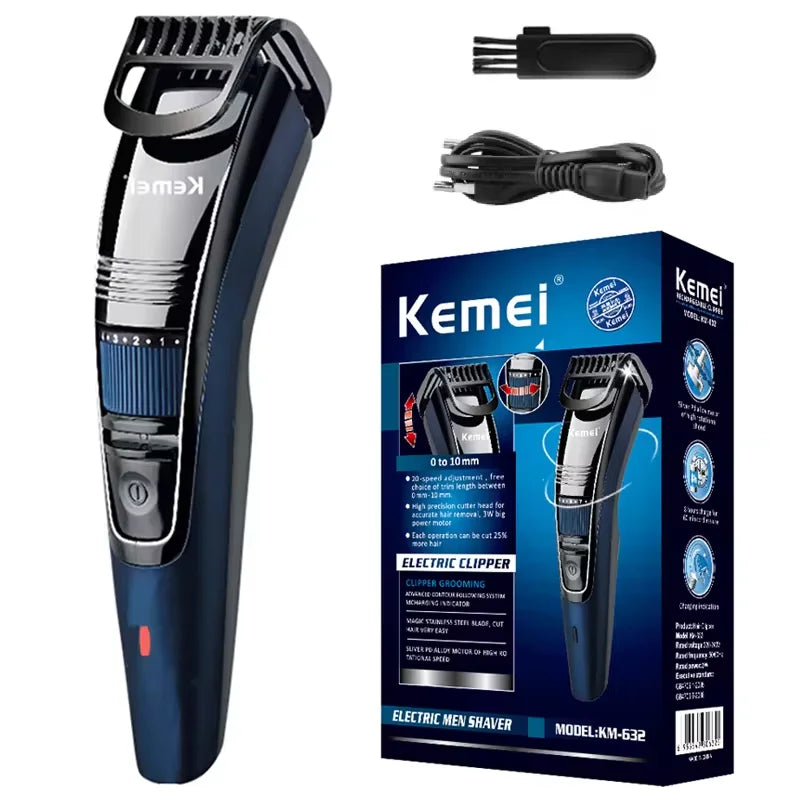 Kemei Adjustable Beard Hair Trimmer for Men Mustache Facial & Body Hair Clipper