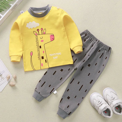 2Pcs/Set Baby Clothes Spring Autumn Winter Kids Girl Boy Sleeper Top Trousers