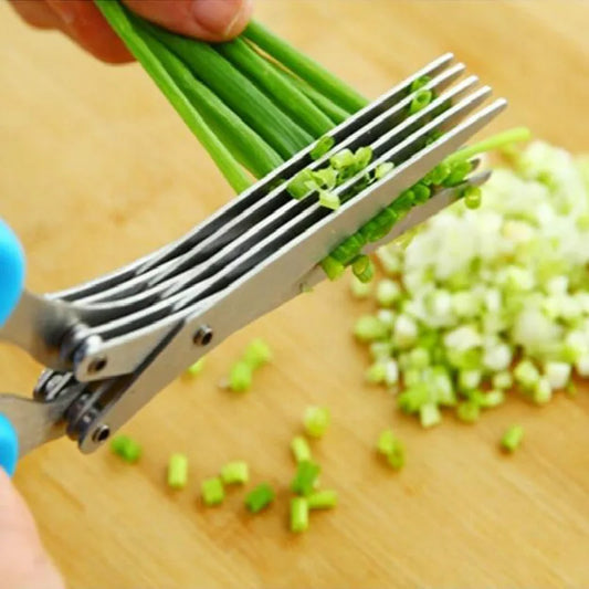 19cm Minced 5 Layers Multifunctional Kitchen Scissor Shredded Chopped Scallion