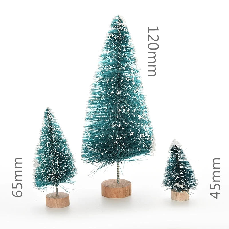 1/5/6 Pcs Miniature Christmas Tree Small Artificial Sisal Snow Landscape