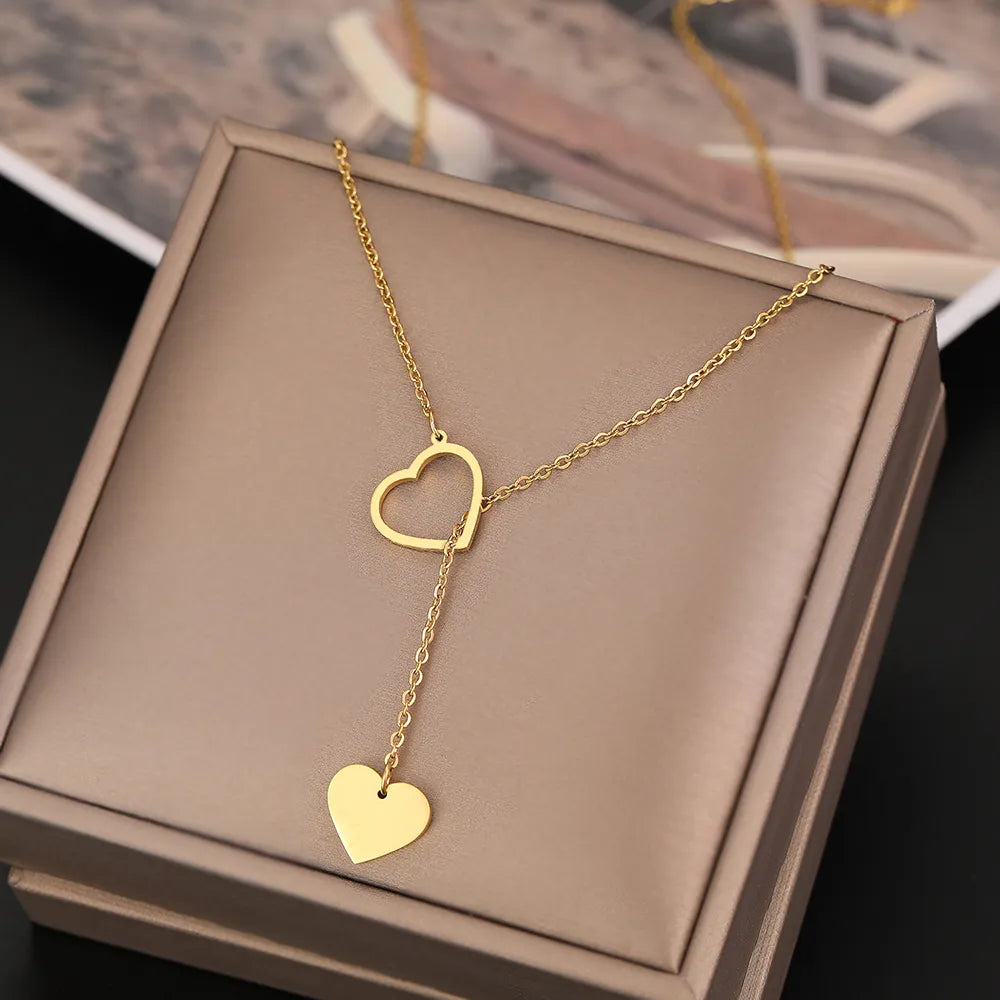 CACANA Long Pendant Heart-Shaped Necklaces Pendants for Women