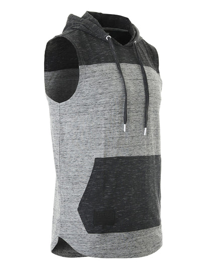 ZIMEGO Men's Pullover Kangaroo Pocket Workout Hooded Tank