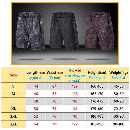 Camouflage Shorts Men Quick Dry Fitness Sport Pocket Running Short