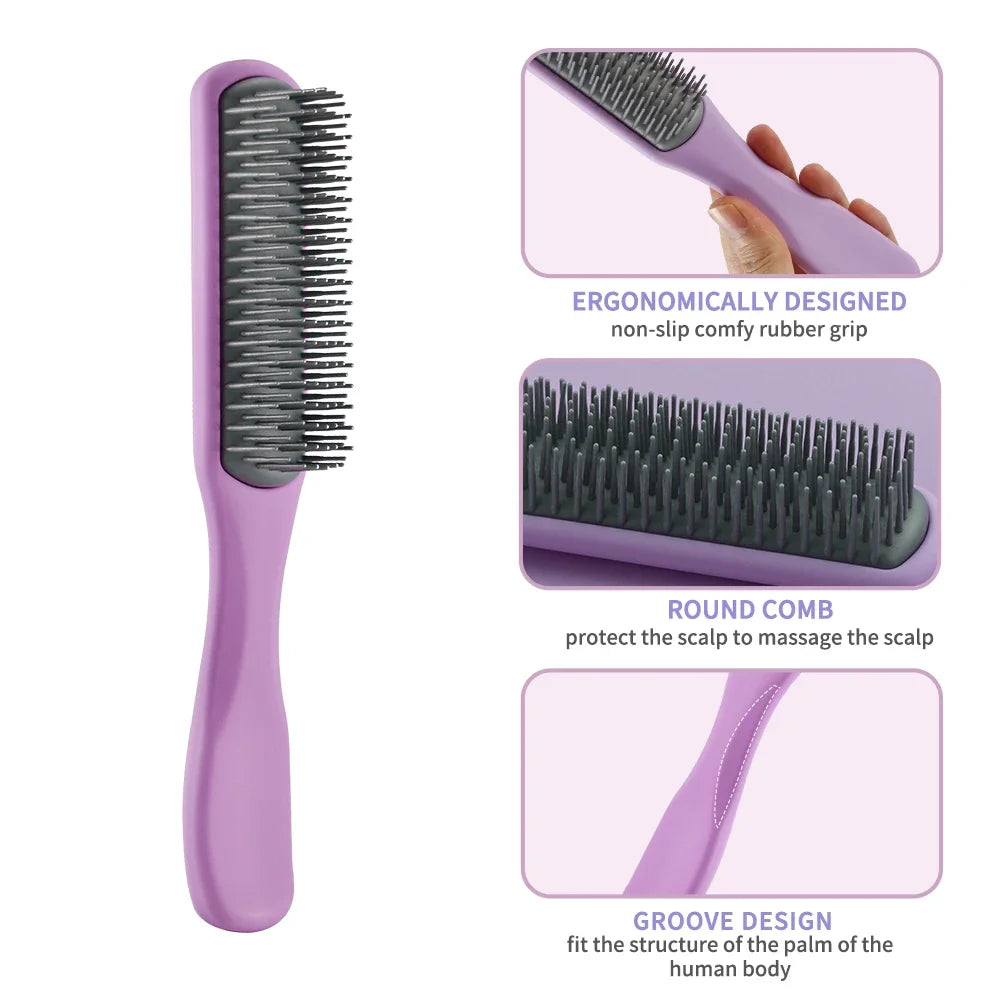 Hair Scalp Massage Comb Nine Row Comb Detangling Hair Brush Barber