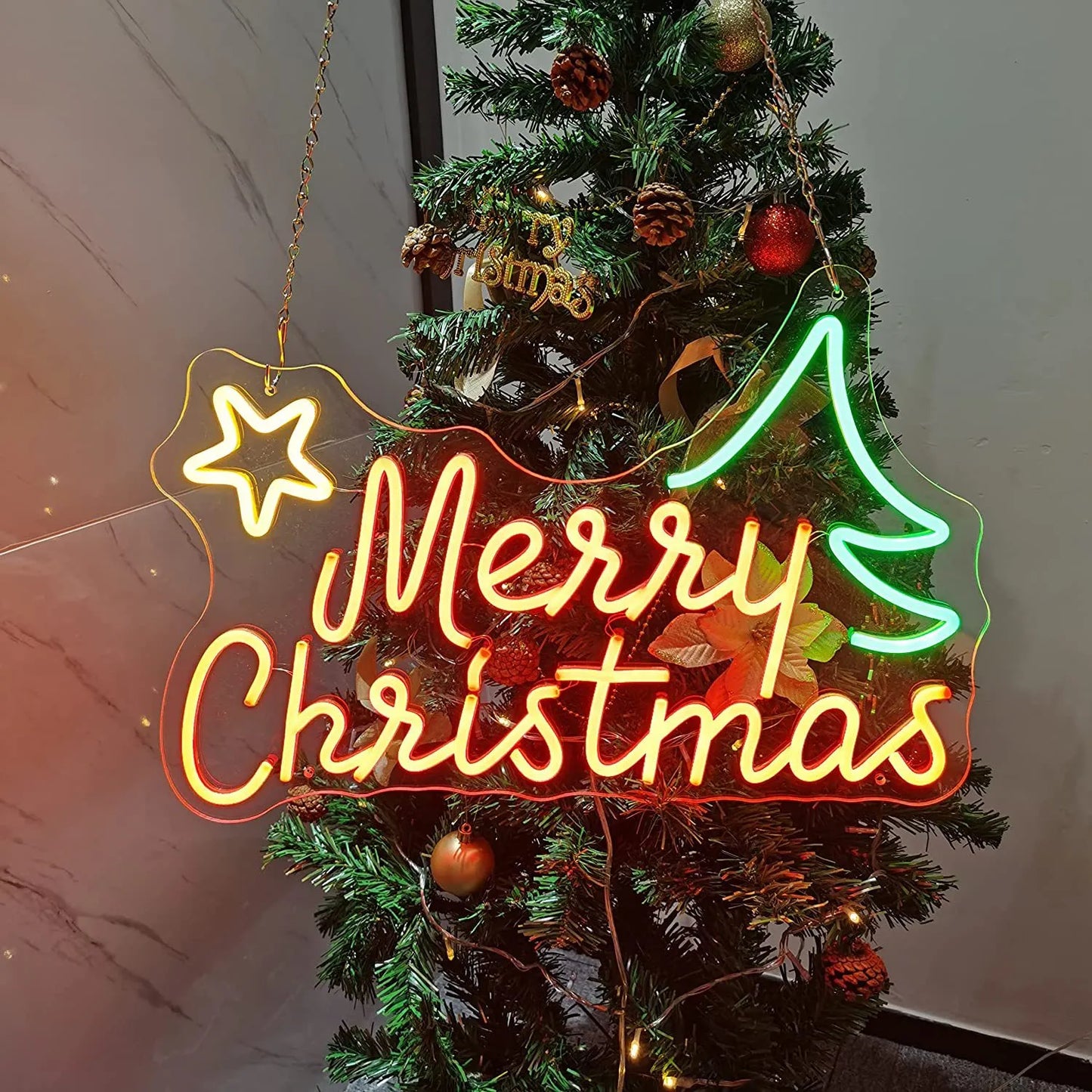 LED Christmas Merry Neon Light Acrylic Shape Light Christmas Atmosphere