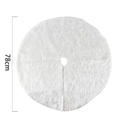 1pc Christmas Tree Skirt White Carpet Christmas Tree Skirt Base Floor Mat Cover