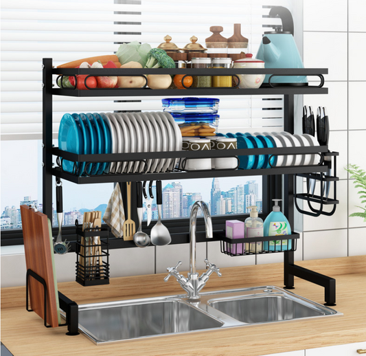 85cm Stainless Steel Storage Holder With Black Coating Kitchen Organizer Storage