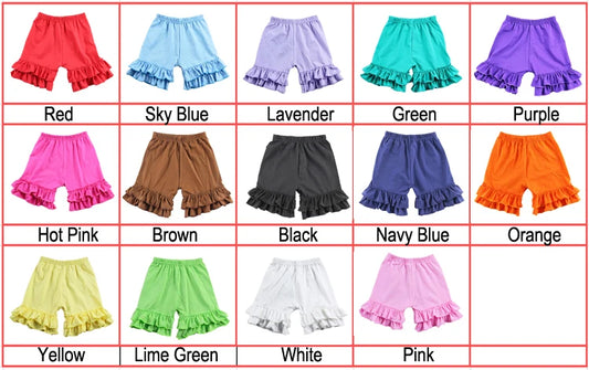 Baby Girls Shorts Ruffled Cotton Short for Summer Children Loose Colorful