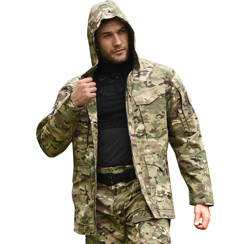 HAN WILD M65 Tactical Jacket Hiking Camping Safari Hoodie