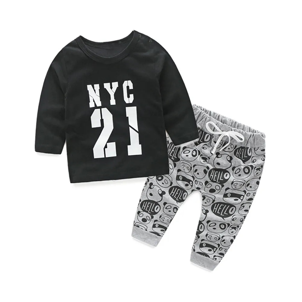 Top and Top Unisex Toddler Baby Boys Girls Casual Clothing Sets Long Sleeve