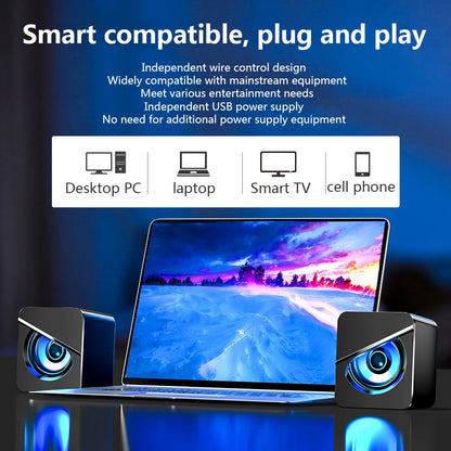 Computer Speakers Desktop Usb Wired Home Desktop Gaming Speakers Notebook