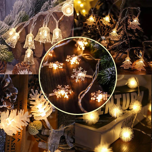 1.5M Pine Cones Snowflake LED String Lights Fairy Led Garland New Year