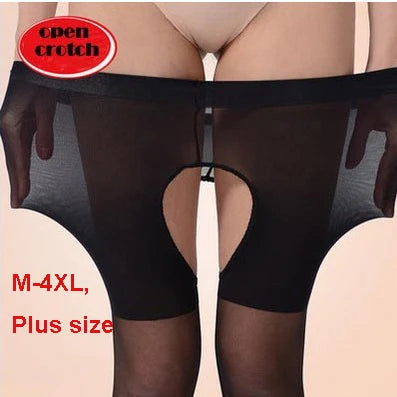 Fcare Summer 10D Thin Plus Size Open Crotch CROTCHLESS M to 4XL Large