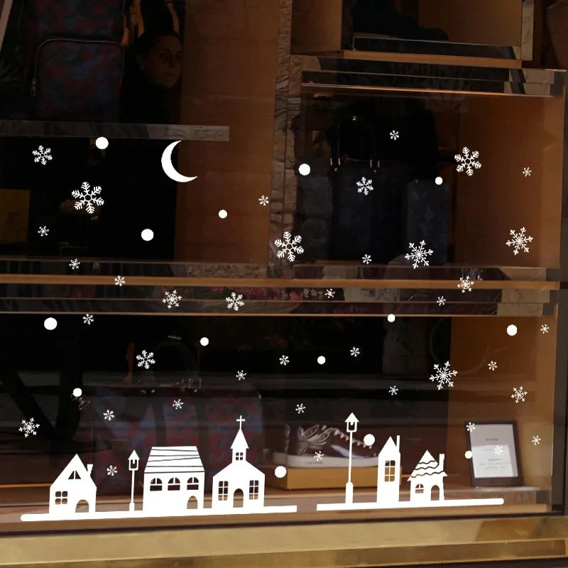 Snow Month Electrostatic Wall Sticker Window Decoration New Year Wallpaper