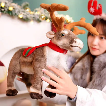 Real-Life Reindeer Plush Toy Christmas Deer Plush Doll Simulation Elk Soft Toys