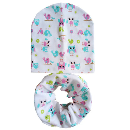 Cotton Baby Hat Scarf Photo Props Love Heart Print Girls Bufandas Kids