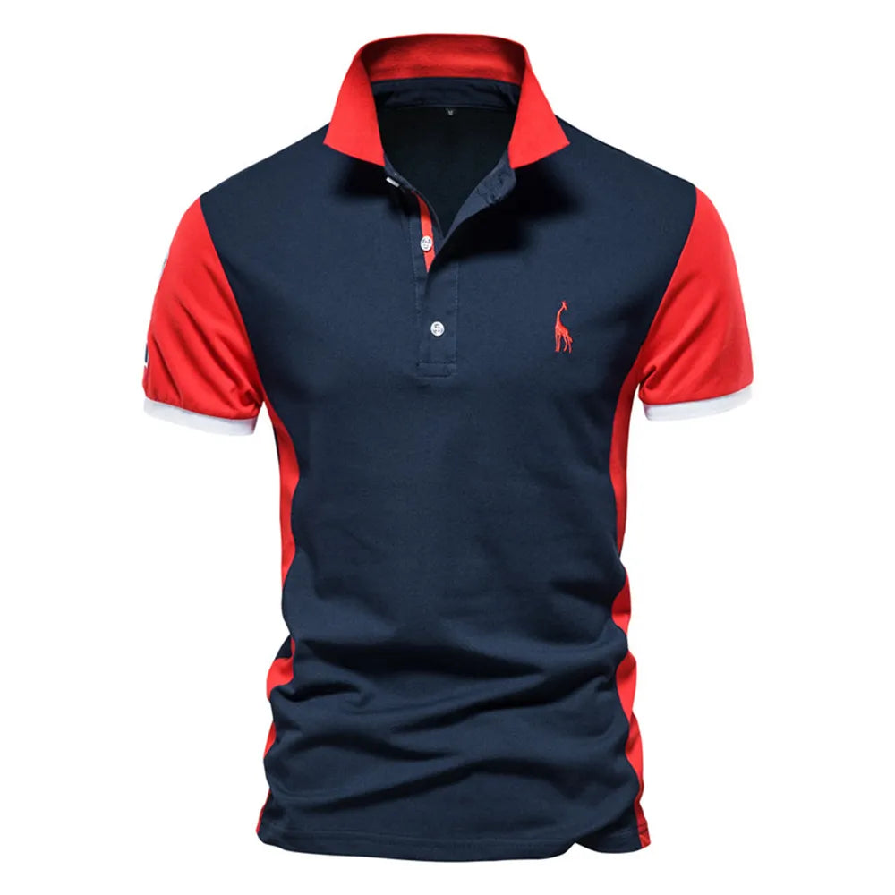 2021 New Summer Cotton POLO Shirt Men Giraffe Brand Embroidery Polo Shirt Men