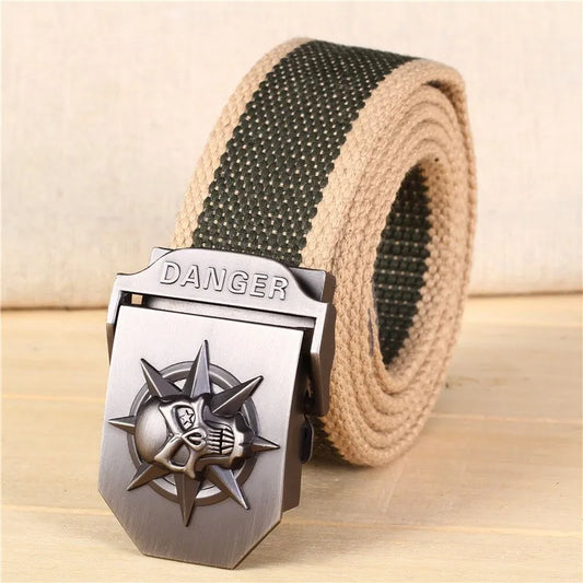 AEbone Skull Canvas Belt for Boy Belt for Kids Kemer Jeans