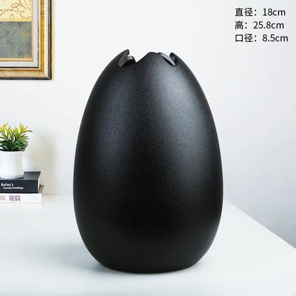 Spring Easter Eggs Shaped Minimalist Porcelain Art Vase Fresh Flower Dried Vase