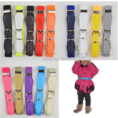 Fashion Children Candy Belt Girls/Boys Elastic Waist Belt Kids Pu Leather High