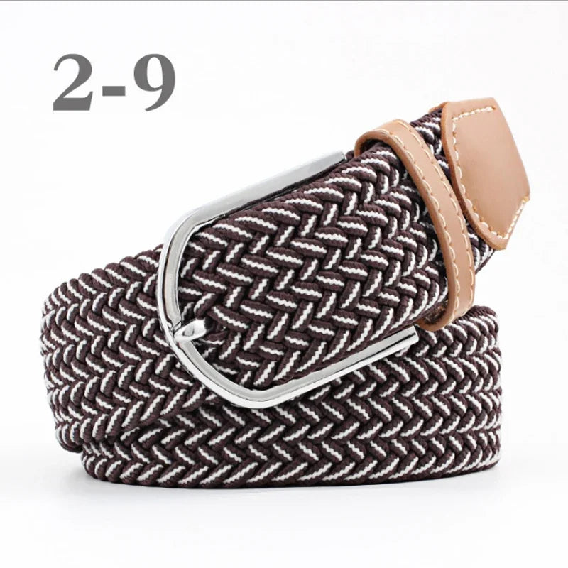 ZLD 60 Colors Female Casual Knitted Pin Buckle Men Belt