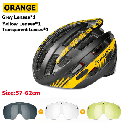 INBIKE Bicycle Helmets for Men With Lights Riding Magnetic Goggle Helmet